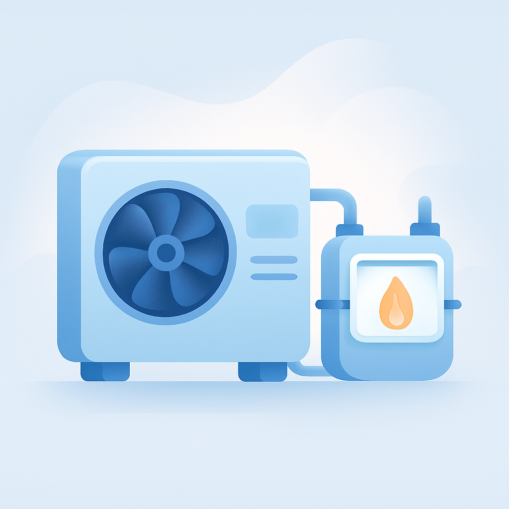 vermogen warmtepomp op basis van gasverbruik